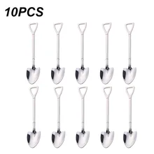 

10PCS Stainless Steel Coffee Spoon Watermelon Shovel Dessert Spoon ice cream spoon Teaspoon Stirring Spoon Christmas Gifts