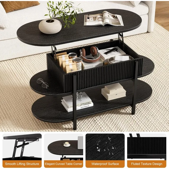 Oval Lift-Top Coffee Table 5