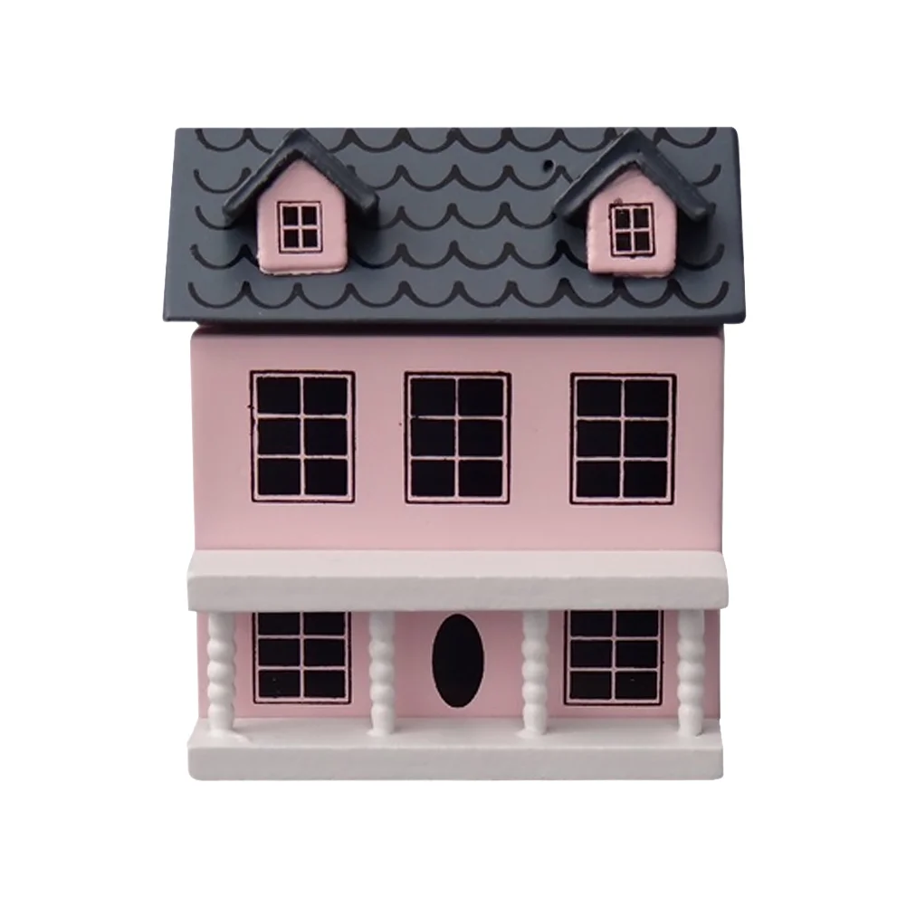 

Villa Small House Painted Mini Model Ornament Furniture Scene Layout Adornment Wood Micro Landscape Decor Miniature