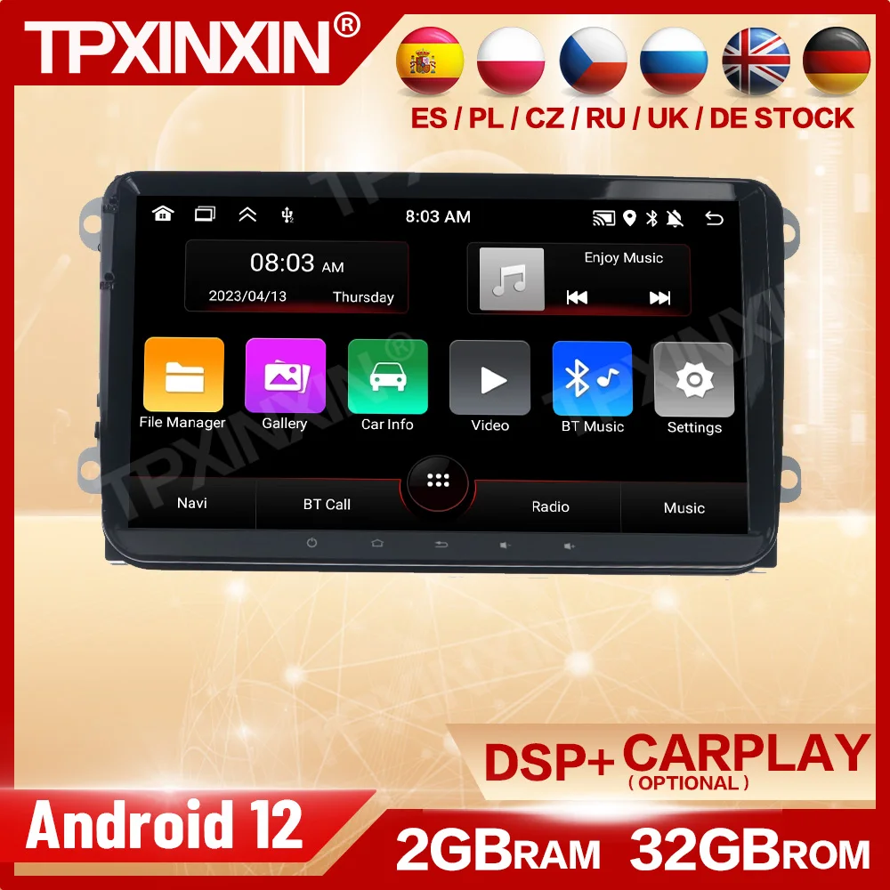 

Автомобильный мультимедийный плеер, мультимедийная стерео-система на Android, с 9 "экраном, Bluetooth, GPS, IPS, Навигатором, для Volkswagen