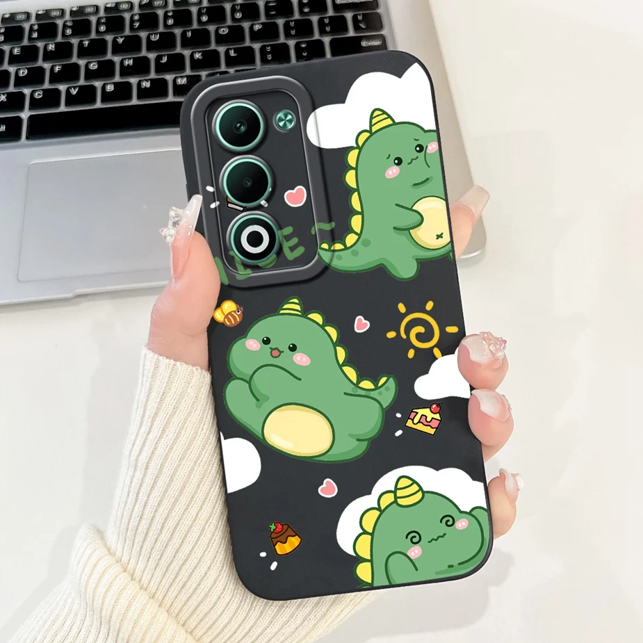 Cute Cat Dinosaur Cartoon Soft Silicone Matte Phone Case