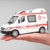 1:32 Hospital Simulation Ambulance Car ABS Early Education Toys Ambulance Can Open Door Models Vehicle For Children Boys Gifts 4