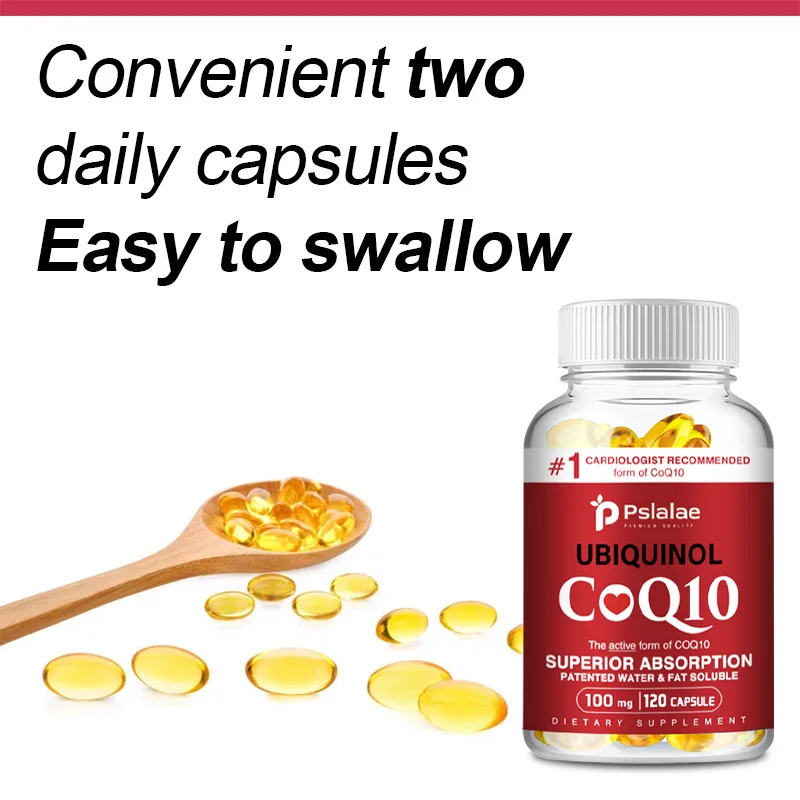 CoQ10 Capsules 100mg Energy Production Heart Health Cardiovascular Health Antioxidant Coq10 Capsules