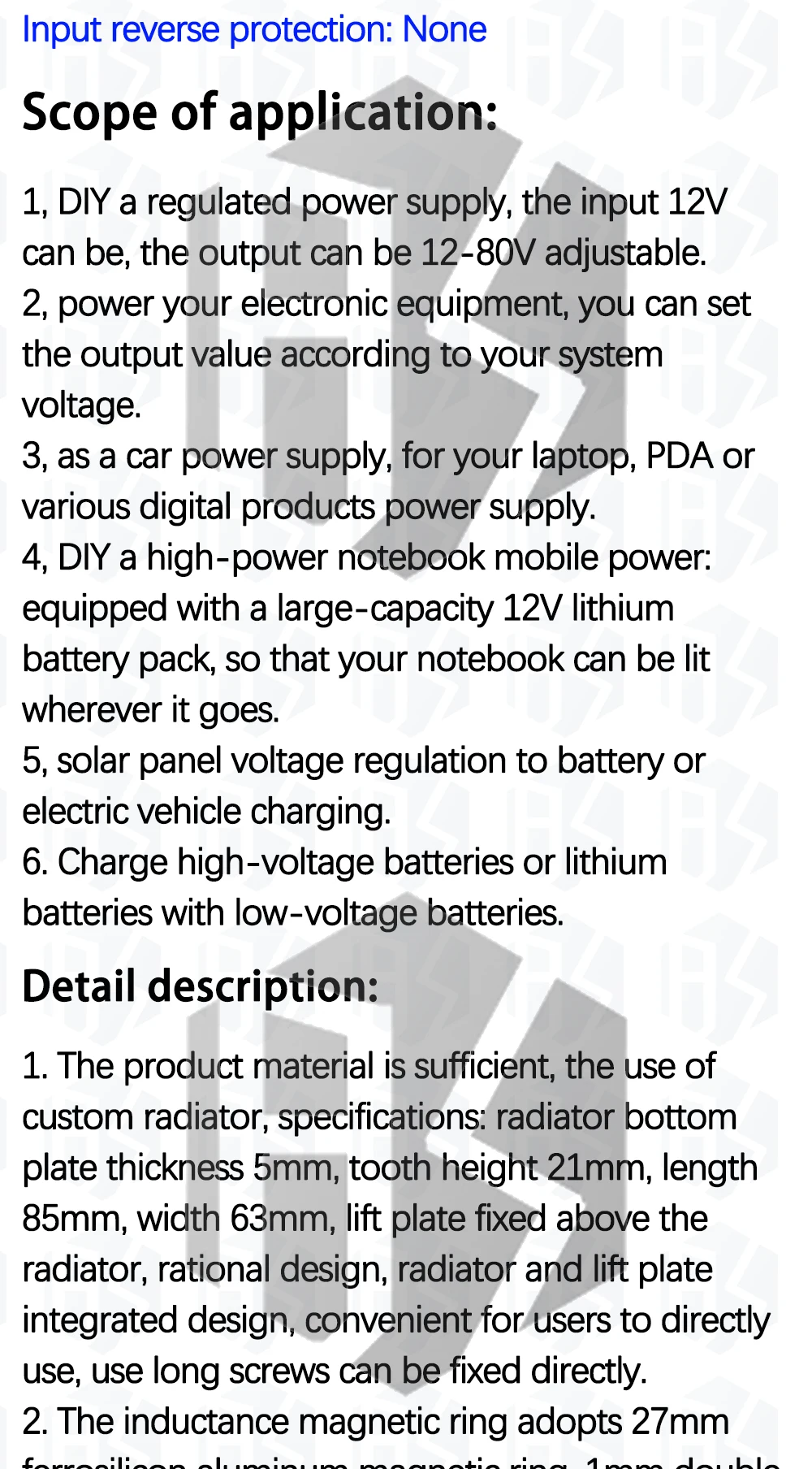 1 ~ 4pcs egbo 600w Boost-Modul Strom versorgung DC-DC Erhöhung der Konstant stroms pannung 12V-60V auf 12V-80V 48V 72V Booster-Wandler – Detail 5