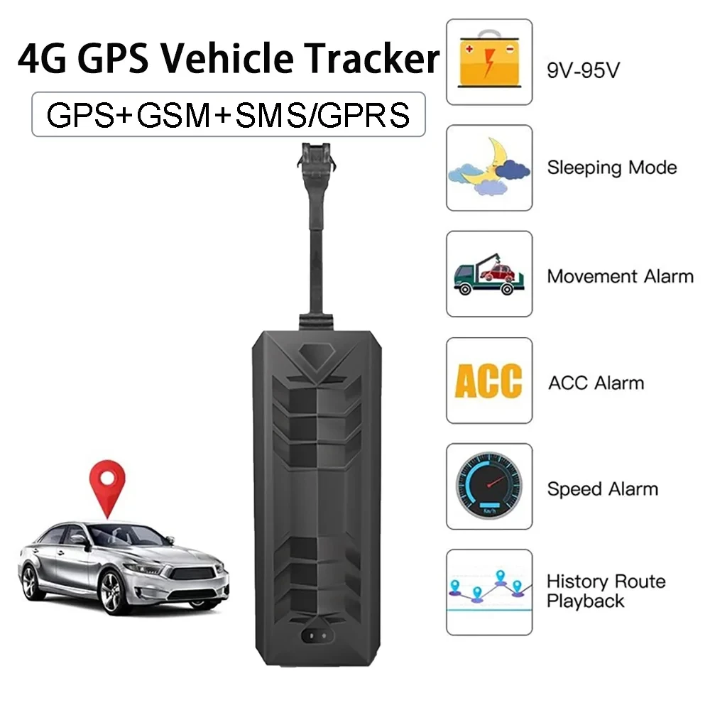TK806 TKSTAR 2G 4G Vehicle GPS Tracker With Relay Remote Control Engine Oil Cut Off Realtime Tracking Device Alarm 9-95V DC
