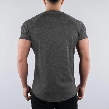 Men's Summer Skinny Casual T-Shirt Short Sleeve Tee Male Gym Fitness Sport Cotton Tops Man Running Workouts Sweatshirt Clothing 2