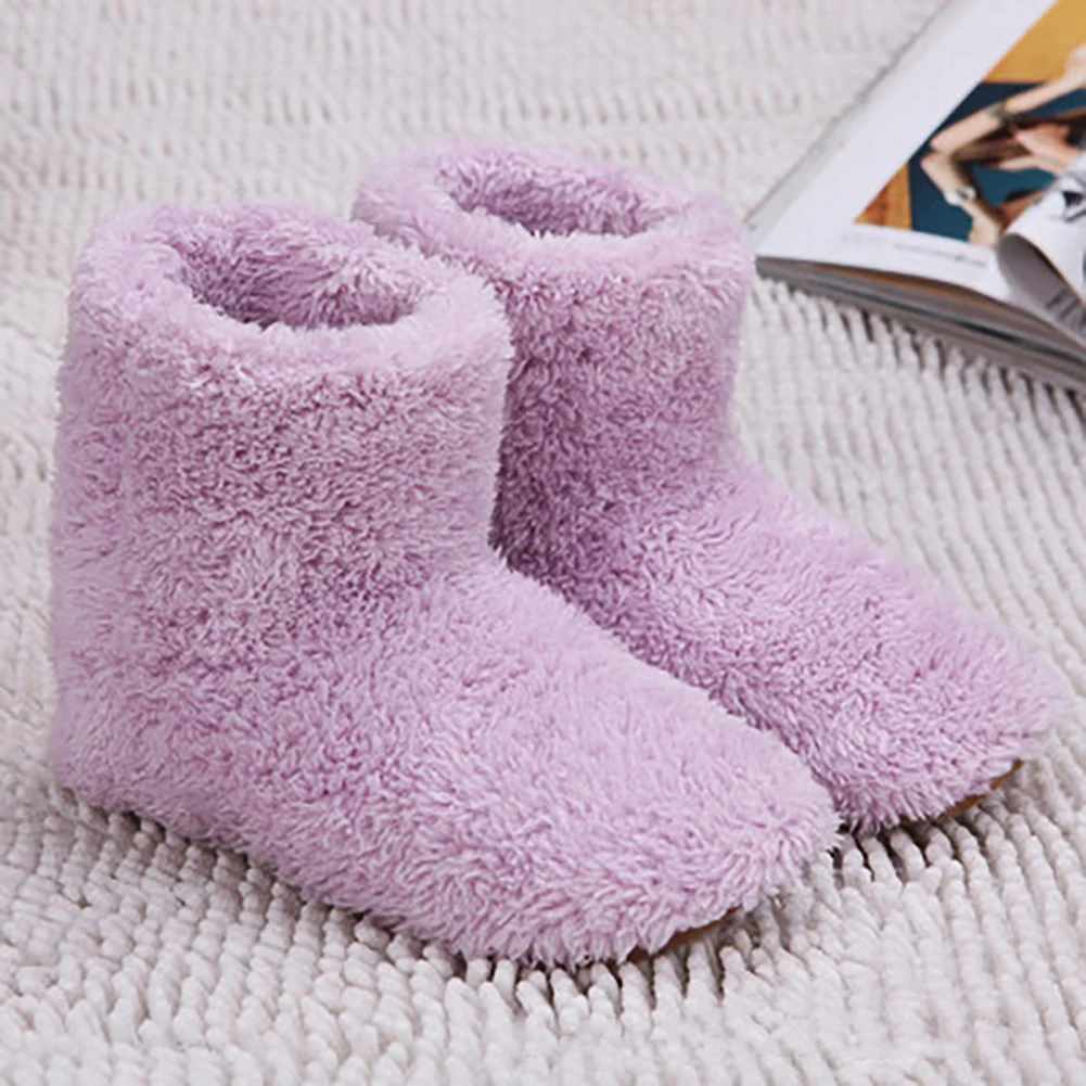 Women Men Couples Home Shoes Washable USB Heated Shoes Heated Booties for Cold Weather