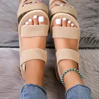 Women Slingback Wedge Sandals Outdoor Summer Lightweight Slides Solid Color Thick Bottom Ladies Slipper Female Roman Sandals - Image 6