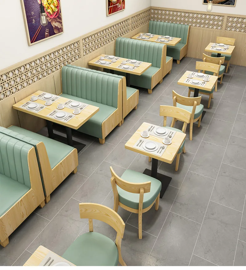 Card Seat Sofa Cafe Commercial Table and Chair Combination Wall Stool Commercial Furniture