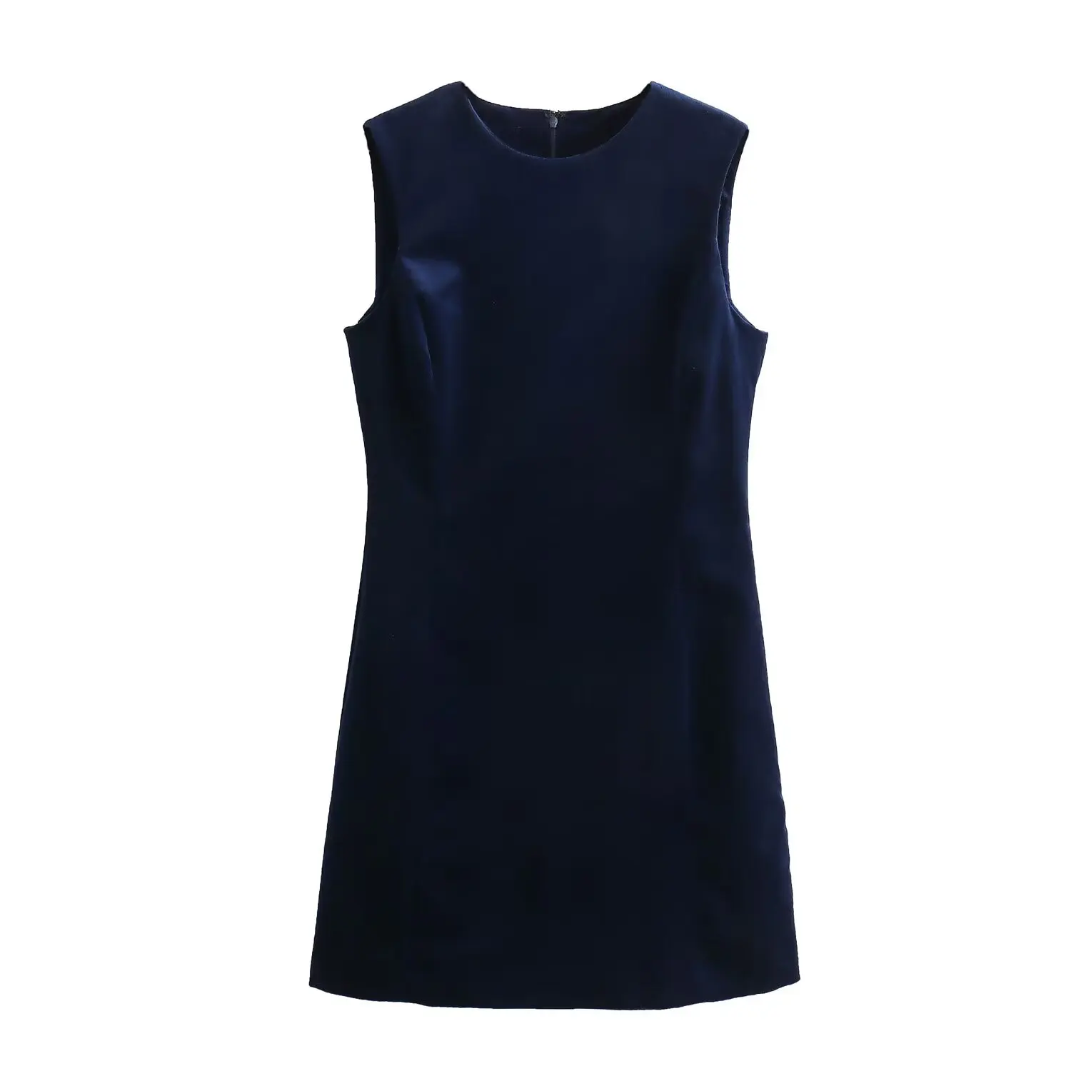 

TRAF Women's Elegant Dresses Fashion Velvet Mini Tank Dress O-Neck Sleeveless Gala Dresses 2023 For Woman Soft Short Vestidos