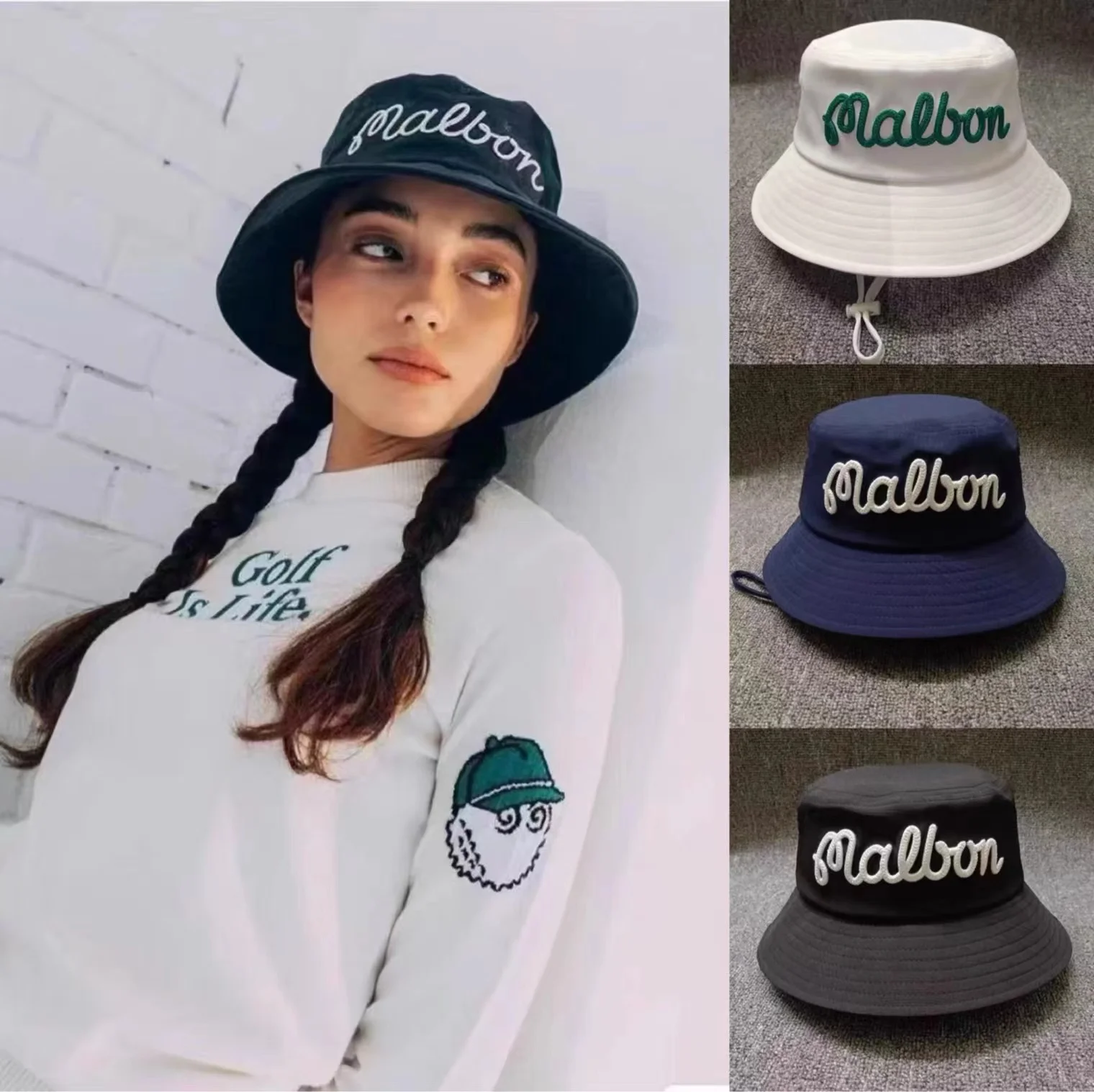 Golf Bucket Hats Men Golf Hats Men Fisherman Cotton Golf Bucket Hat