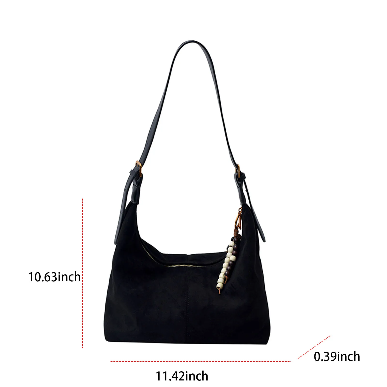 Faux Suede Top Handle Handbag Solid Color Slouchy Dumpling Bag Commute Underarm Bag Retro for Woman Everyday Carry