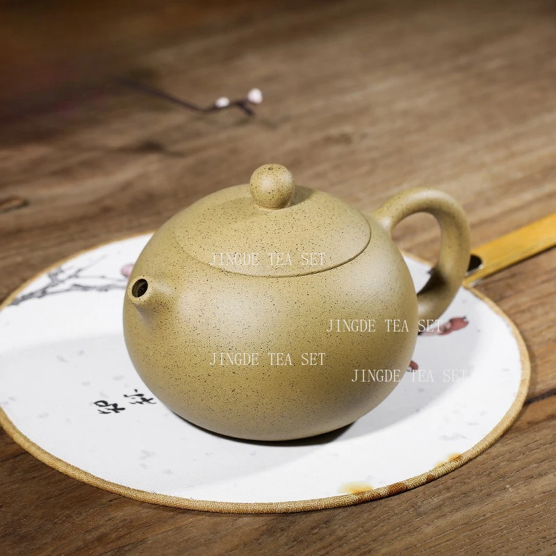 380ml Yixing Yellow Purple Clay Teapot Household Sesame Section Mud Western Application Pot Large Capacity Yellow Teapot Tea Set