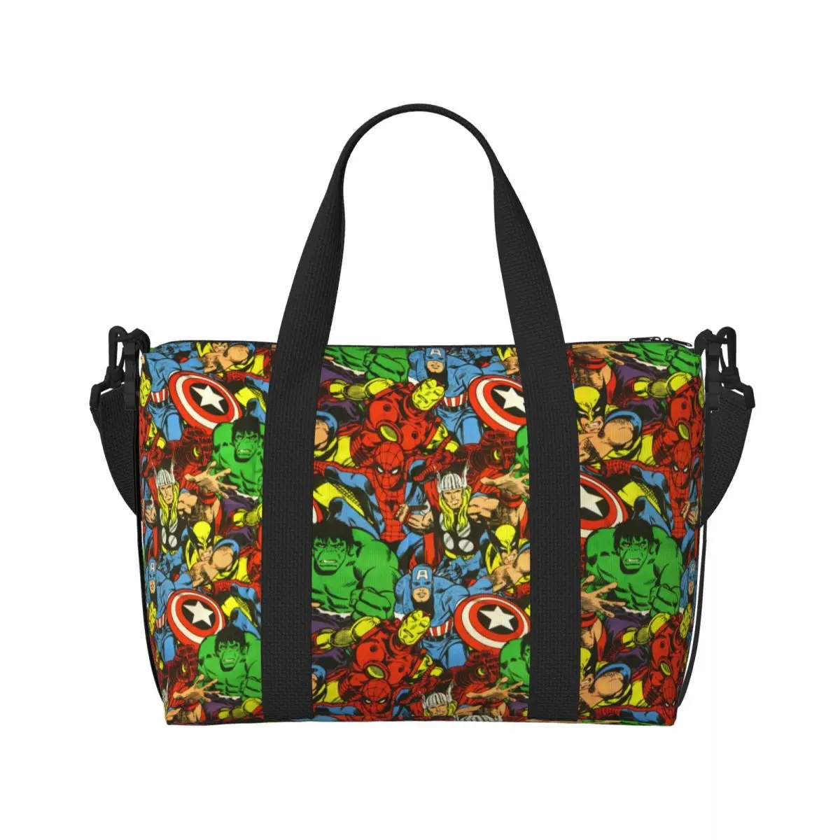 Custom Superhero Spider Man Tote Bag Women Big Capacity Gym Beach Travel Bags 2