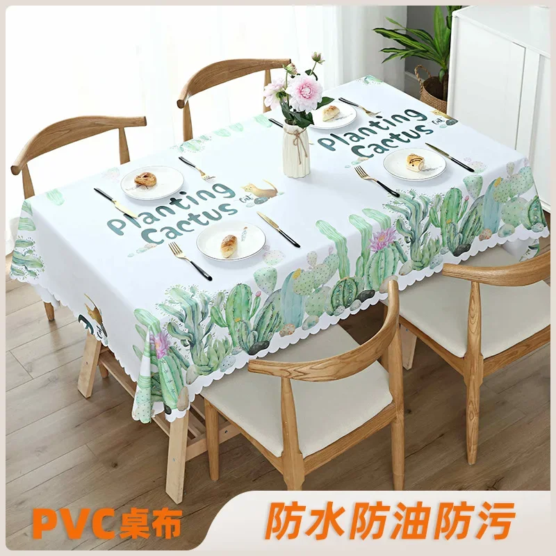 

Water Proof Tableclothes Household Oil-proof Anti-Scalding Ramadan Table Cloth PVC Grid Printed Rectangular Christmas Tablecloth