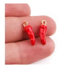 20PC/lot Red Hot Chili Pepper Pendant charm Fit For Glass Magnetic Floating Locket Bracelet Necklace Making