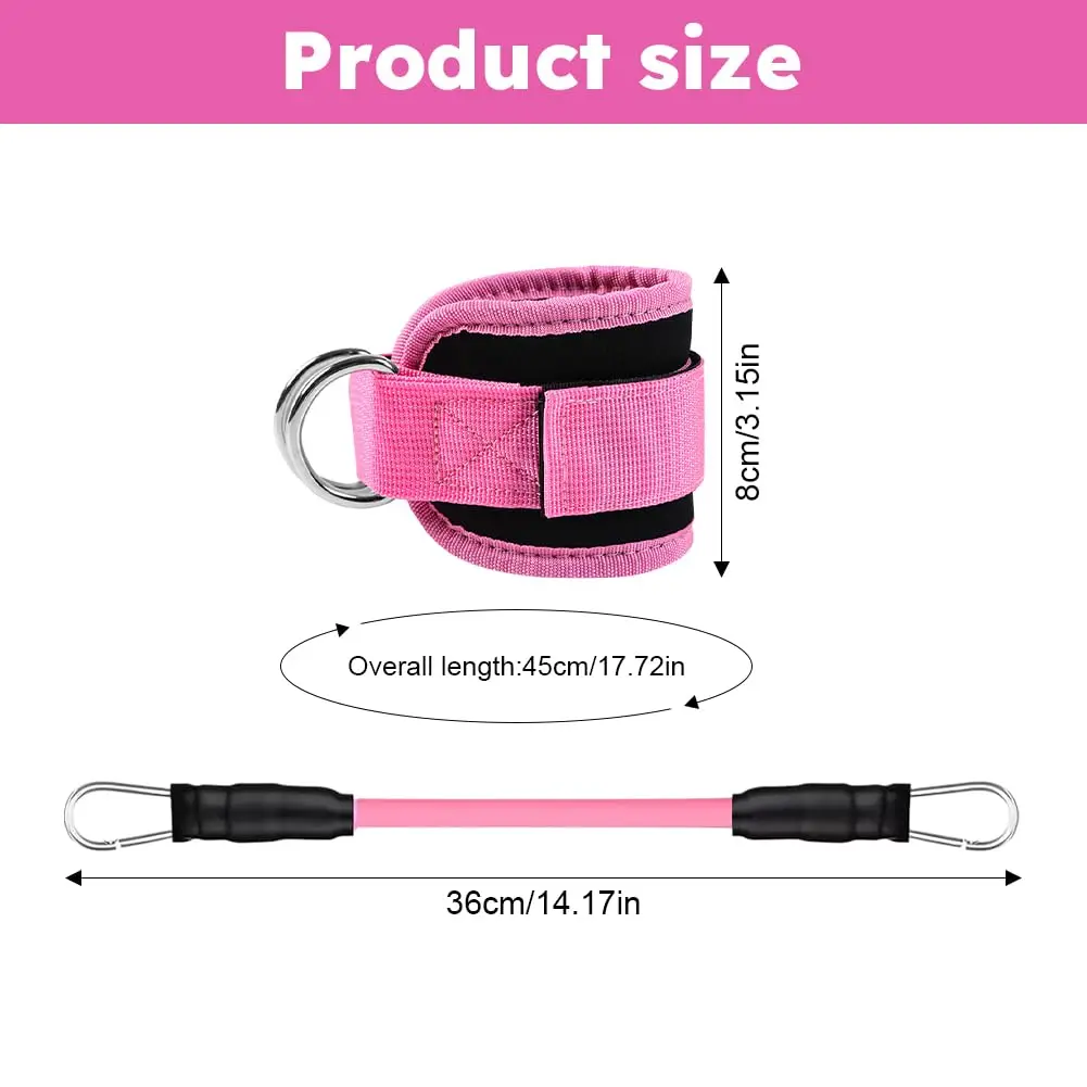 Enhanced Fitness Resistance Band Set with Ankle Straps - Elastic Workout Bands for Home Gym and Yoga Exercises