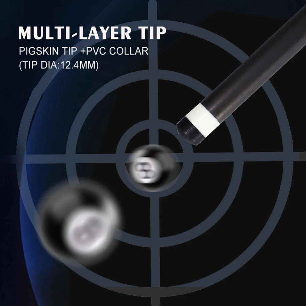 HEALING Cue 1/2 Play Cue 19-20 Oz Billiard Customizable11.8~12.5mm Carbon T700 Fiber 3/8*8 Radial Pin Black Eight Nine-Ball