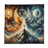 Mystical Sun and Moon Tarot Card Tablecloth With Ice and Fire Phoenixes For Tarot Readings Cloth Witch Altar Cloth Home Decor 5