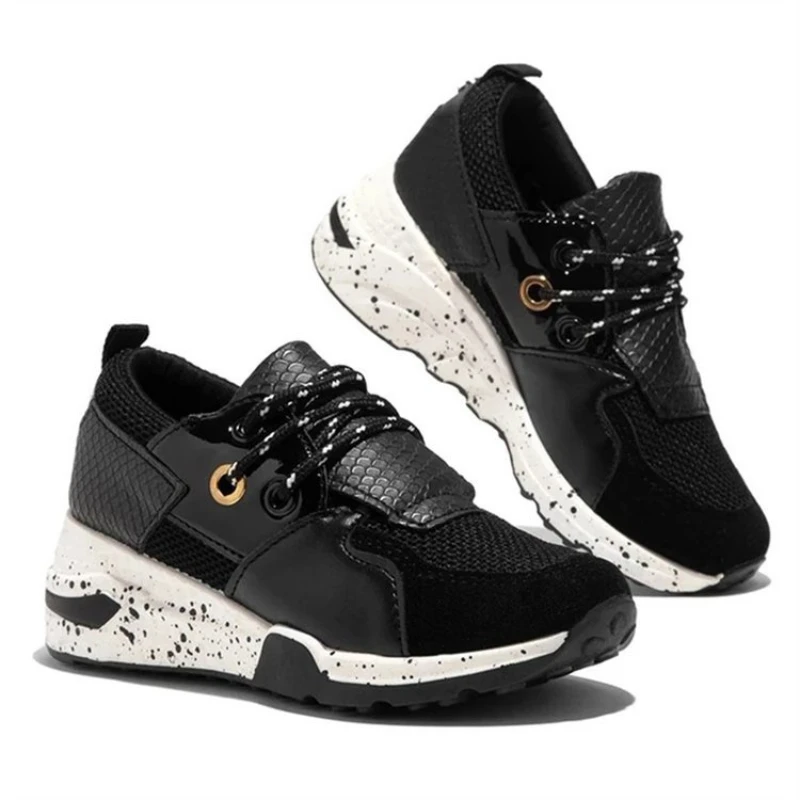 New Spring Leopard Print Shoes for Women Lace-up Non-slip Running Shoes Plus Size Round Head Platform Causal Shoes Zapatos Mujer 6