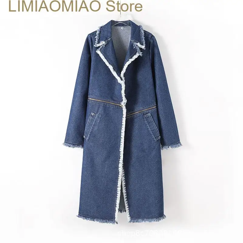 New Spring autumn Women Zipper Detachable Denim Jacket Tassel Burr Clothes Coats Worn Out Korean Windbreaker Female Jean Jackets