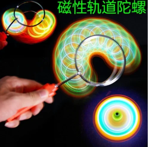 Magnetic Spinning Top Colorful Luminous Gyroscope LED Lights Show Fun Sports Toys Rotating Handle Children's Classic Toy Gifts