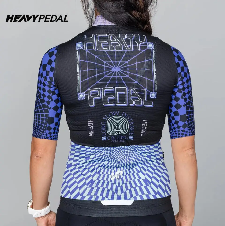 Heavypedal Women's Cycling Jersey MTB Jersey Short Sleeve Full Zipper Summer Road Bike Shirts Pro Team Bicycle Clothing