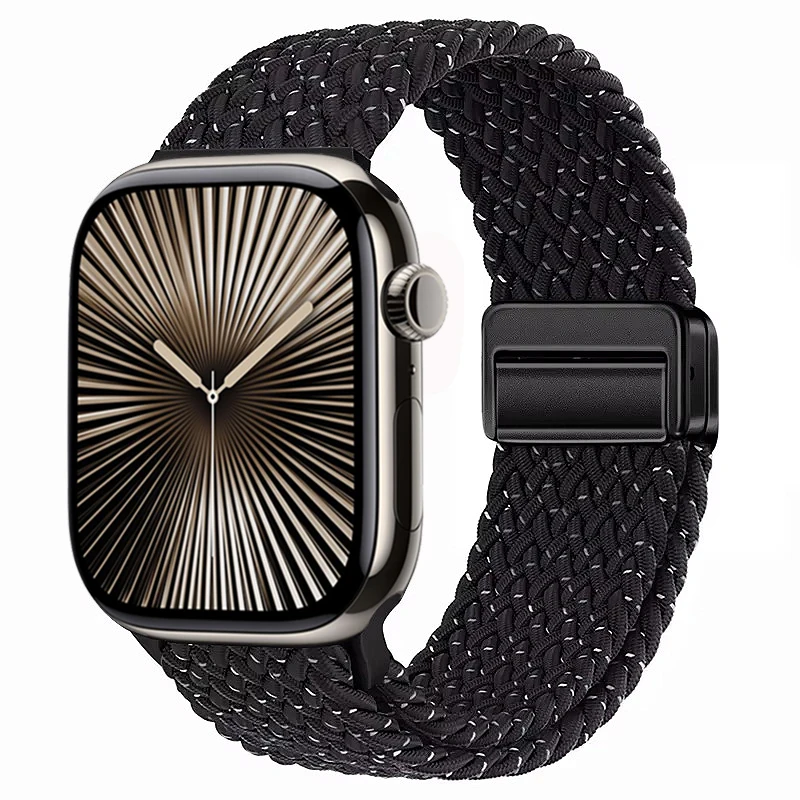 Nylon Braided Magnetic Loop Strap with Metal Accents