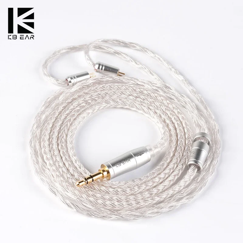 

KBEAR 16 Earphones Cable Core Silver Plated Balanced Audio Cable MMCX/QDC/2PIN 2.5/3.5/4.4MM Plug for Blon KZ EDX KBEAR KS1