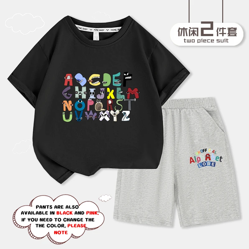 

Kids Clothes 2 To 16 Fashion Clothes Alphabet Lore Toddler Girl Clothes Boy Short Sleeve Tops Teenage Funny Shirt Shorts 2pc