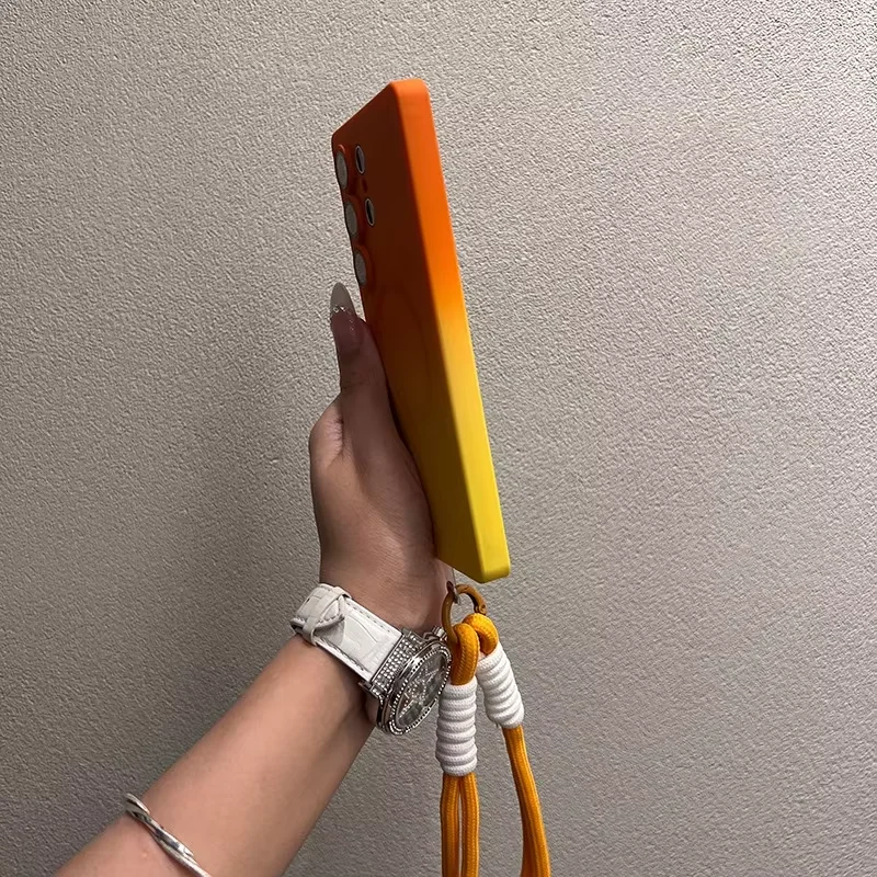 Enhanced Dual-Color Wireless Charging Phone Case with All-Inclusive Lanyard