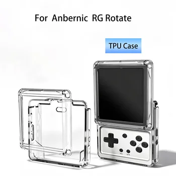Per console ANBERNIC RG Rotate, custodia protettiva trasparente in morbido silicone, custodia protettiva trasparente in TPU nero, accessori per il gaming