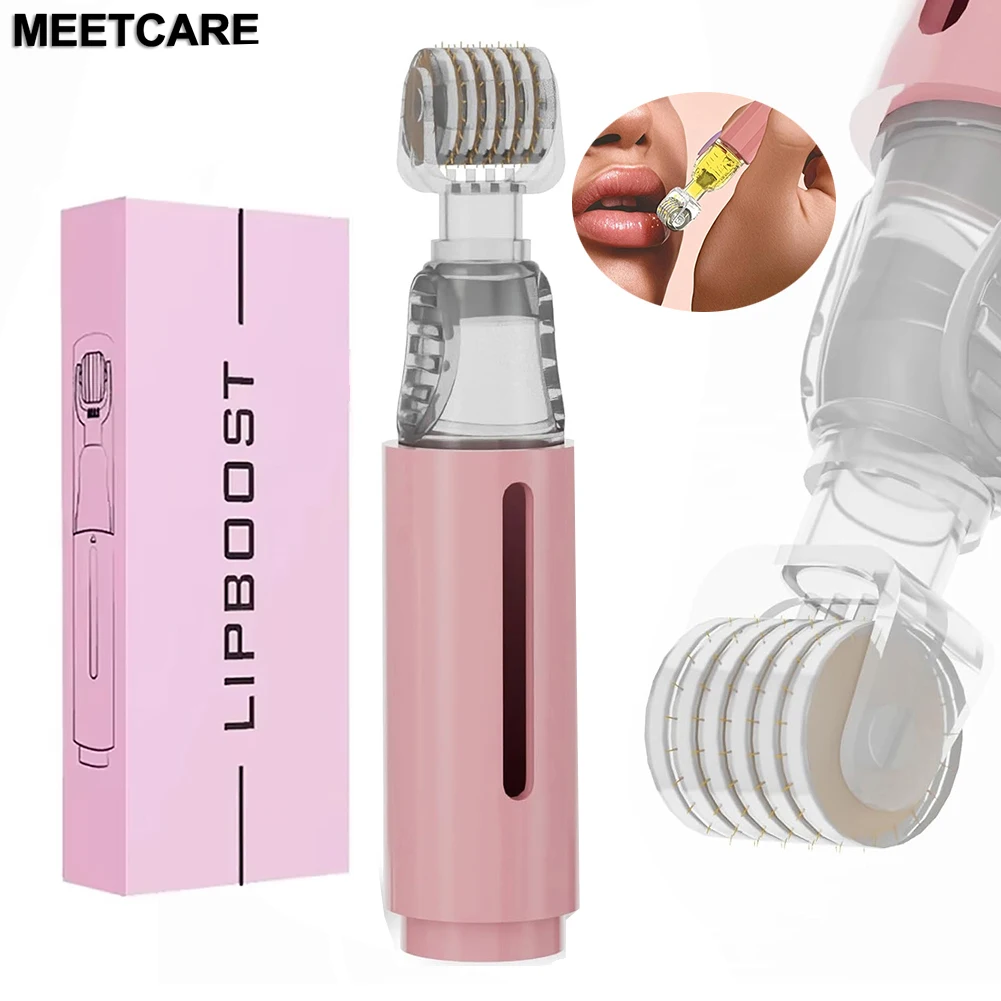 Derma Roller con 105 Agujas de Titanio, Lip Booster, Microagujas, Dermaroller para Masaje Facial, Labios, Barba, Herramienta de Belleza para el Cuidado de la Piel