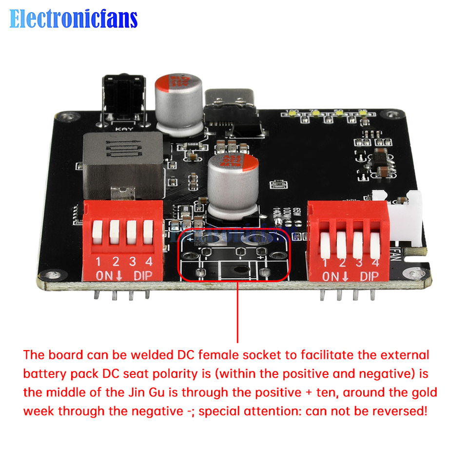 140W Bidirectional Fast Charger Module Up-Step Voltage 2-6S Lithium Battery Charging Board IP2366 with Auto Temperature Control