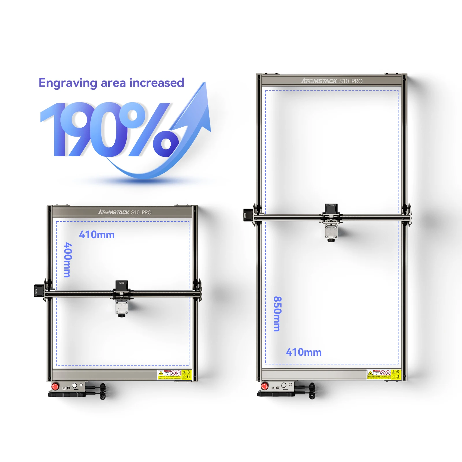 ATOMSTACK Engraving Area Expansion Kit for Extending A5/X7/A10/S10 Machines to 850x410mm V-slo Aluminum Shaft sculpfun engraver engraving area expansion kit for s6 s6pro s9 laser engraver size 410x950mm full metal structure quick assembly