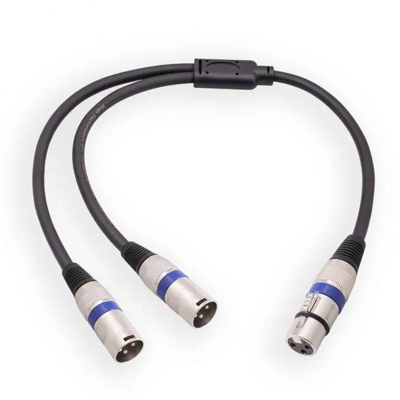 

3Pin XLR Female Jack to Dual 2 Male Plug Y Splitter 30cm Adapter Cable Wire for Amplifier Speaker Headphone Mixer