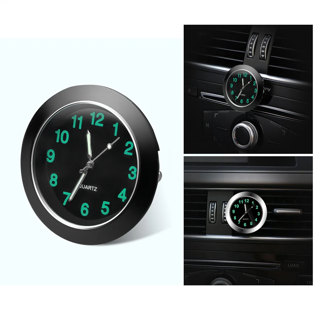 Luminous Auto Gauge Clock Mini Car Dashboard Waterproof Quartz Clock with Clip Air Outlet Watch Styling Car Accessories car clock air outlet dashboard clock car clock thermometer