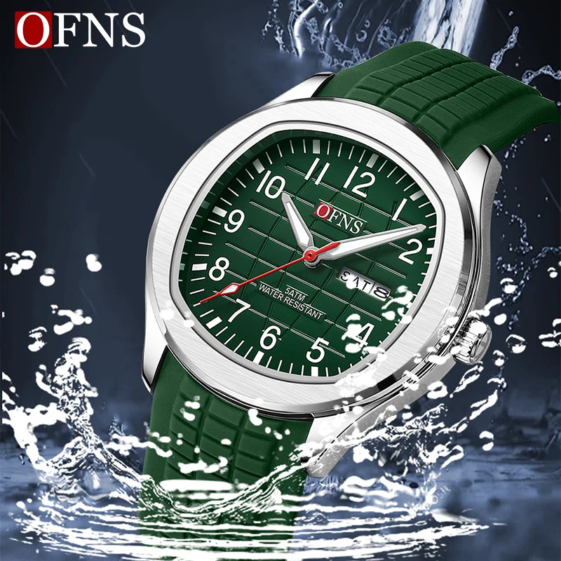 OFNS New Fashion Men's Watch Military Waterproof Automatic Date Quartz Men Watch Teenagers High Quality Leisure Sports Watch Hot 4