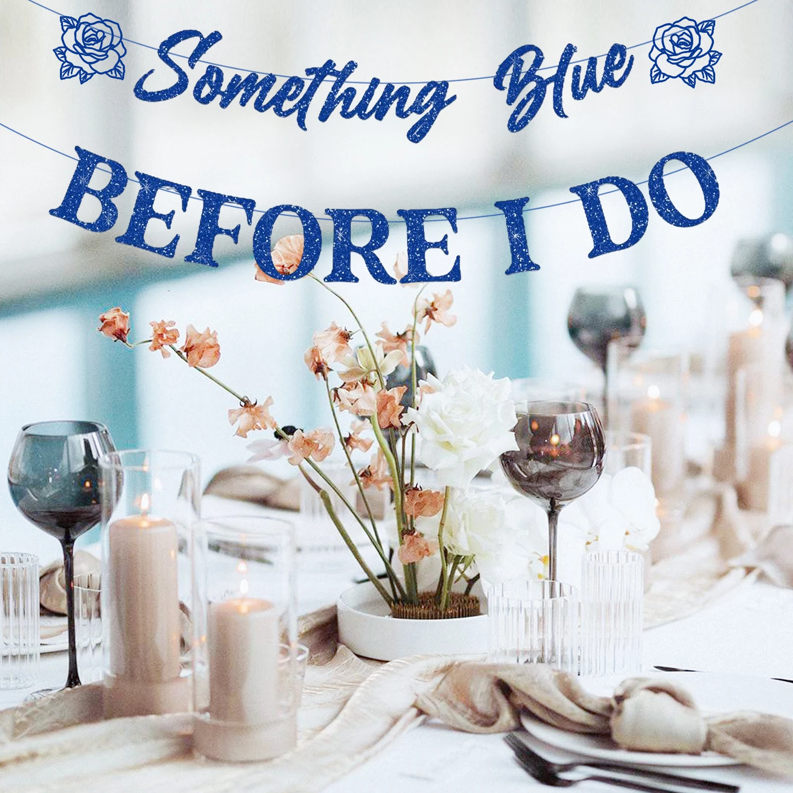 Elegant Blue Bridal Shower & Bachelorette Party Banner