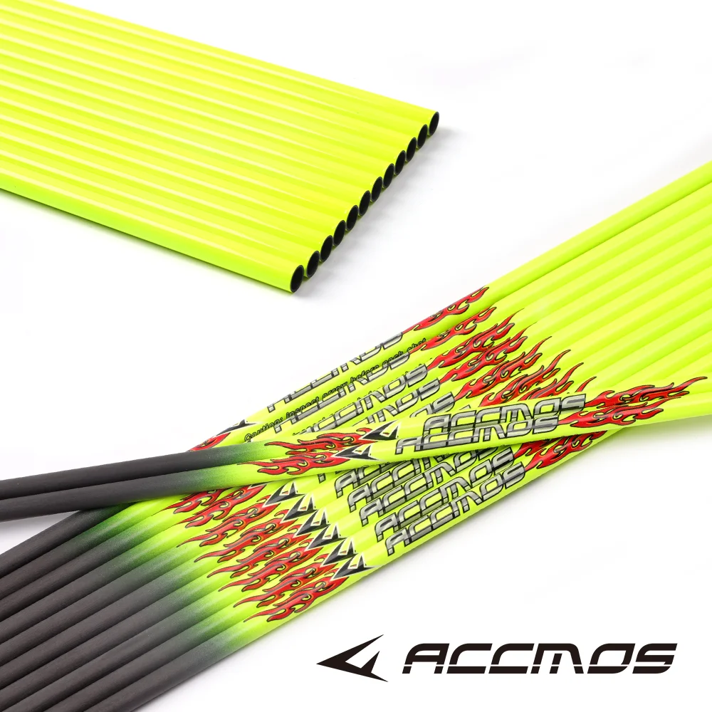 Linkboy Archery Lot de 12 flèches de tir 100 % carbone pur ID6,2 mm Tranche 300 340 400 500 700 800