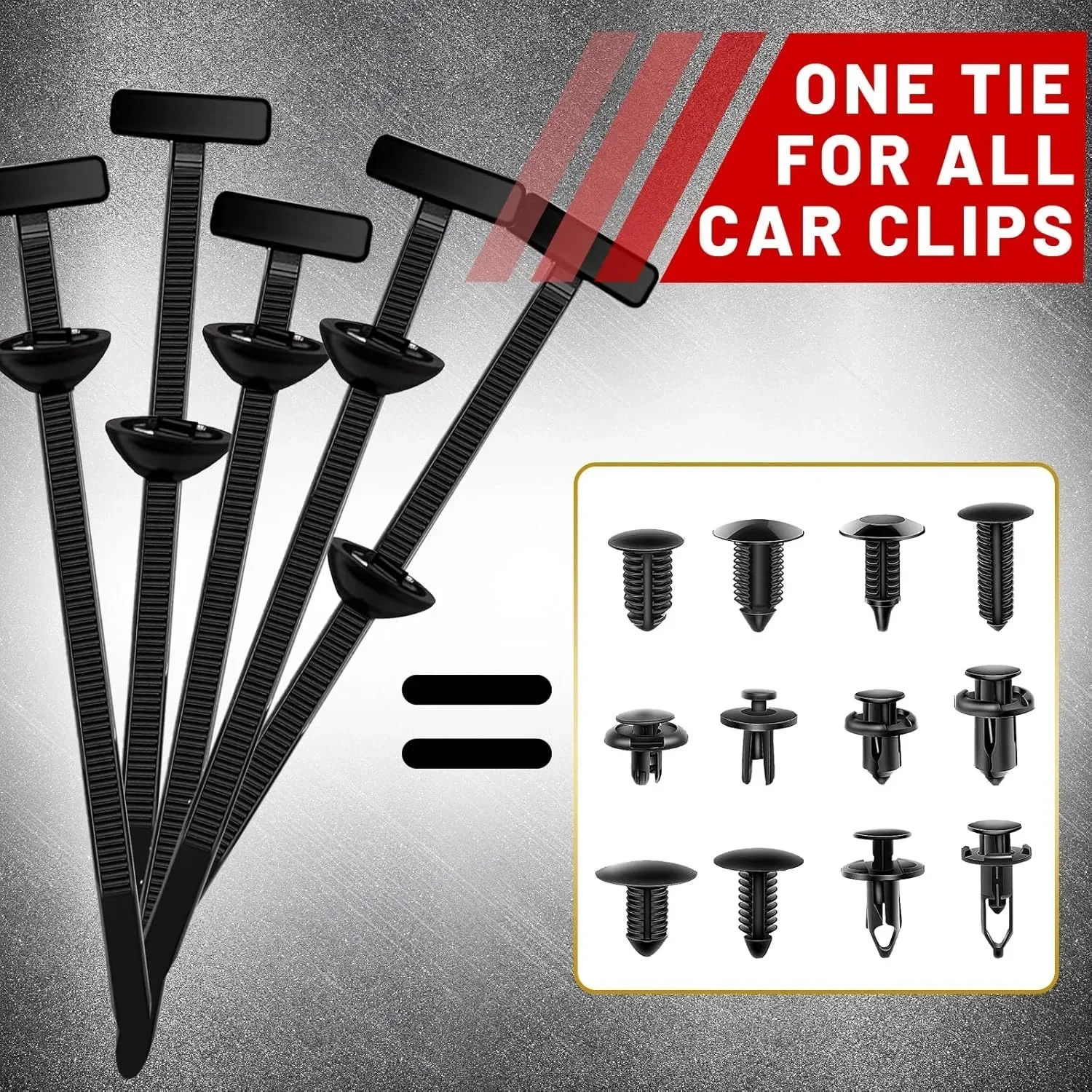 Universal Nylon Cable Tie Buckle Auto Fastener Screw Replacement Clip Car Fender Trunk Engine Guard Panel Wire Management Secure