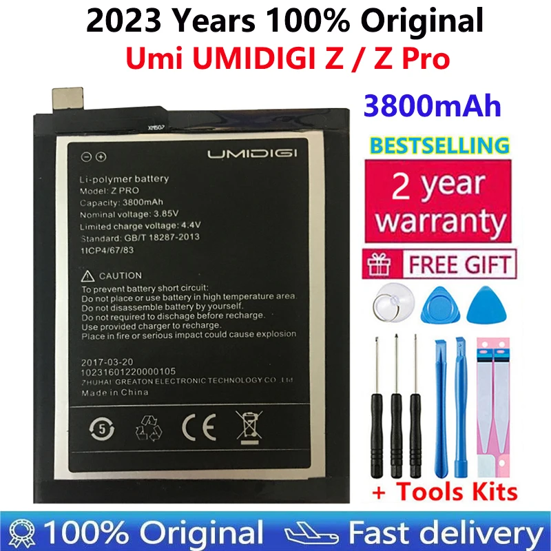 

High Quality 100% New Original Umi Z Pro Battery UMIDIGI Z Pro Large Capacity 3800mAh Back Up For UMI Z Batteries Bateria