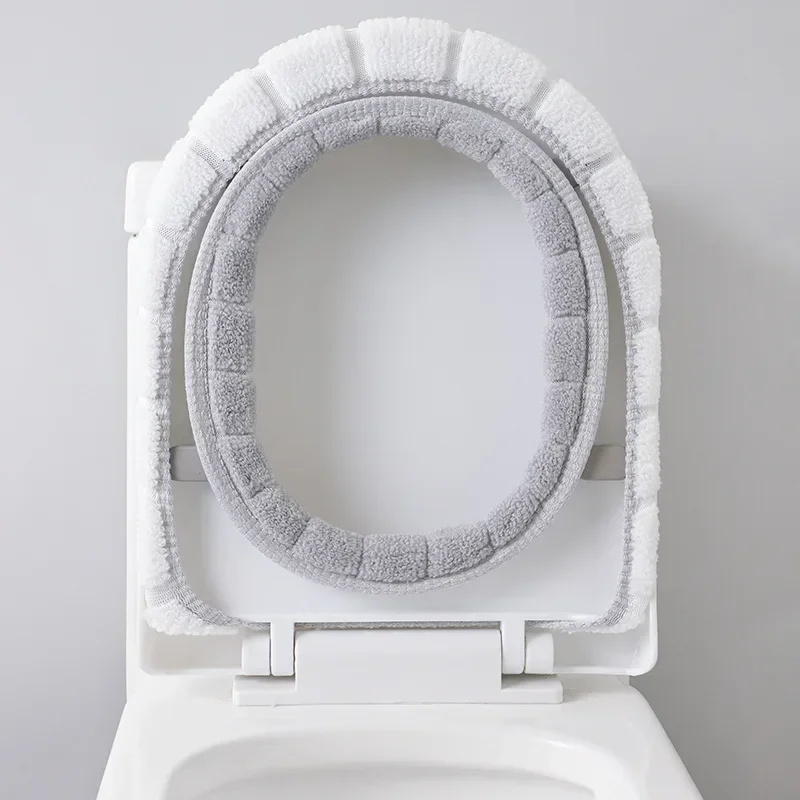 New Winter Warmer Toilet Seat Cover Thick Fleece Comfortable Baby Kids Potty Seats Pad Washable Closestool Warmer Accessories 2