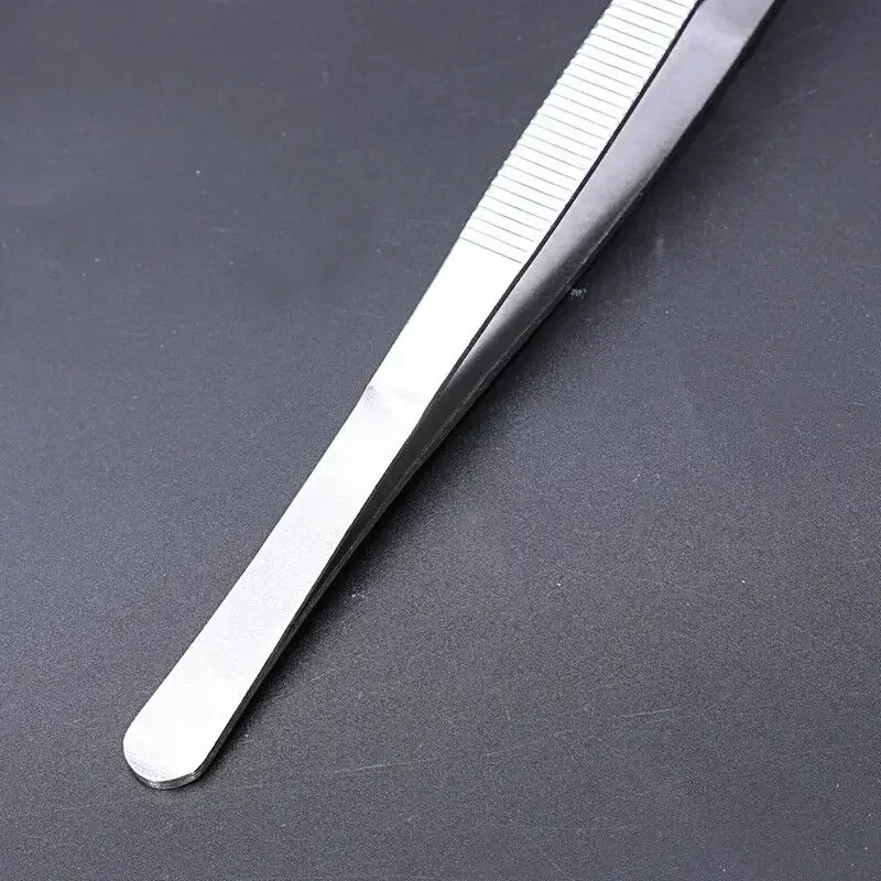 Barbecue Food Tong Stainless Steel Straight Curved Toothed Tweezer Home Medical Garden Kitchen BBQ Tool
