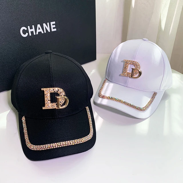 2023 New Double Letter M Women's Bling Bling Baseball Hats Ladies Fashion  Caps with Rhinestone Snapback Hip Hop Hats White Green - AliExpress