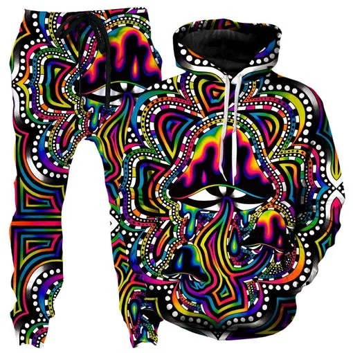 Mens Abstract Mandala Hoodies Pants Set