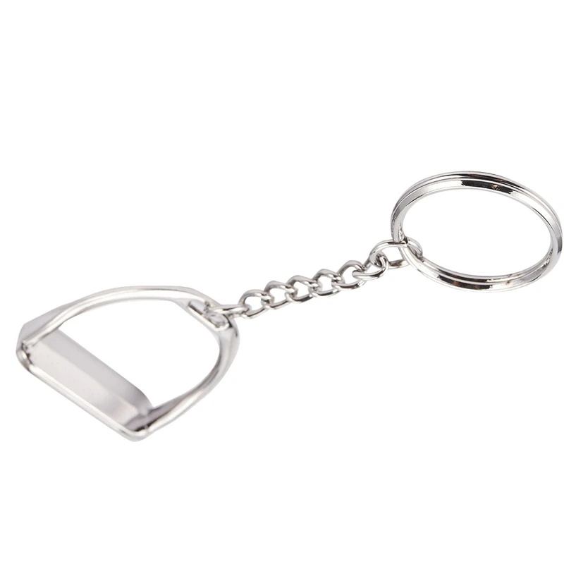 4Pcs Simple Elegant Design Western Stirrup Keychain Key Ring Hanger Tool For Men Women Equestrian Equine Horse Theme