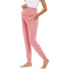 Spring Maternity Women's Casual Pants Premama Solid High Waist Strechy Lounge Trousers For Pregnant Women Joggers With Pockets 5