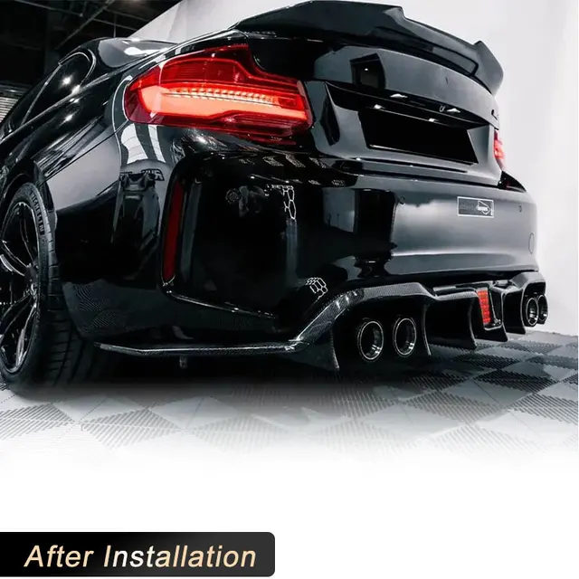 BMW F87 M2用 パフォーマンススタイルカーボンディフューザー/カーボンディフェーザー/リアアンダースポイラー BMW M2⁄M2C(F87) M Performance STYLE カーボンファイバー リア