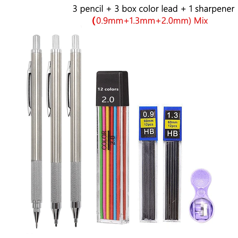 Mechanical Pencils School Pencil 2b Mechanic Pencil Automatic Lead 2.0 Mm Aliexpress